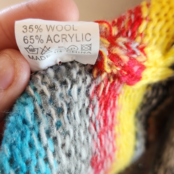 Hippie Bright Knitted Striped Cardigan Long Sleeve Sweater - Picture 11 of 12